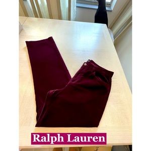 Ralph Lauren Burgundy Velour Pants Sz 10‎